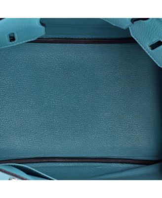 Birkin 30 Handbag Blue Togo with Palladium Hardware