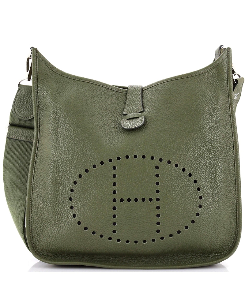 Pre-owned Pre-owned Hermes Hermes Gm Evelyne Bag Gen Iii Clemence In Green