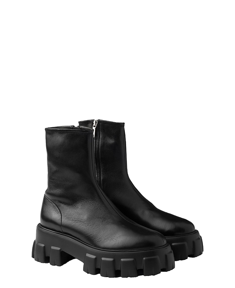 Prada 55mm Lug-sole Boots In Black