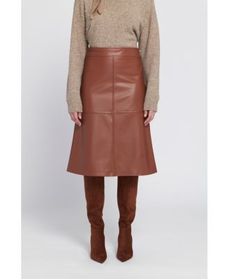 A-Line Faux Leather Skirt