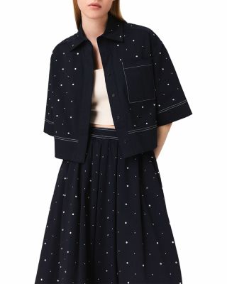 Studded Cropped Shirt & Skirt 