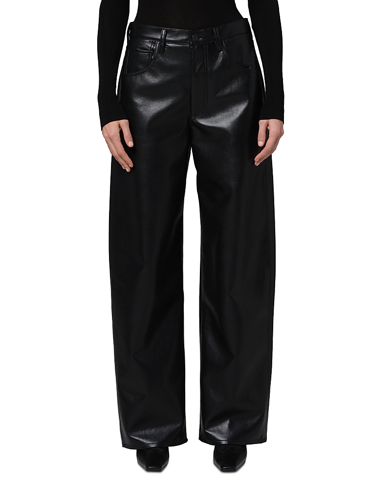 Citizen Of Humanity Citizens Of Humanity Ayla Baggy Recycled Leather Blend Pants In Black