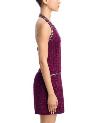Tweed Halter Mini Dress - Exclusive