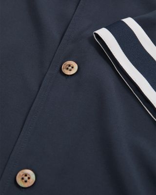 Asher Striped Cuff Camp Shirt