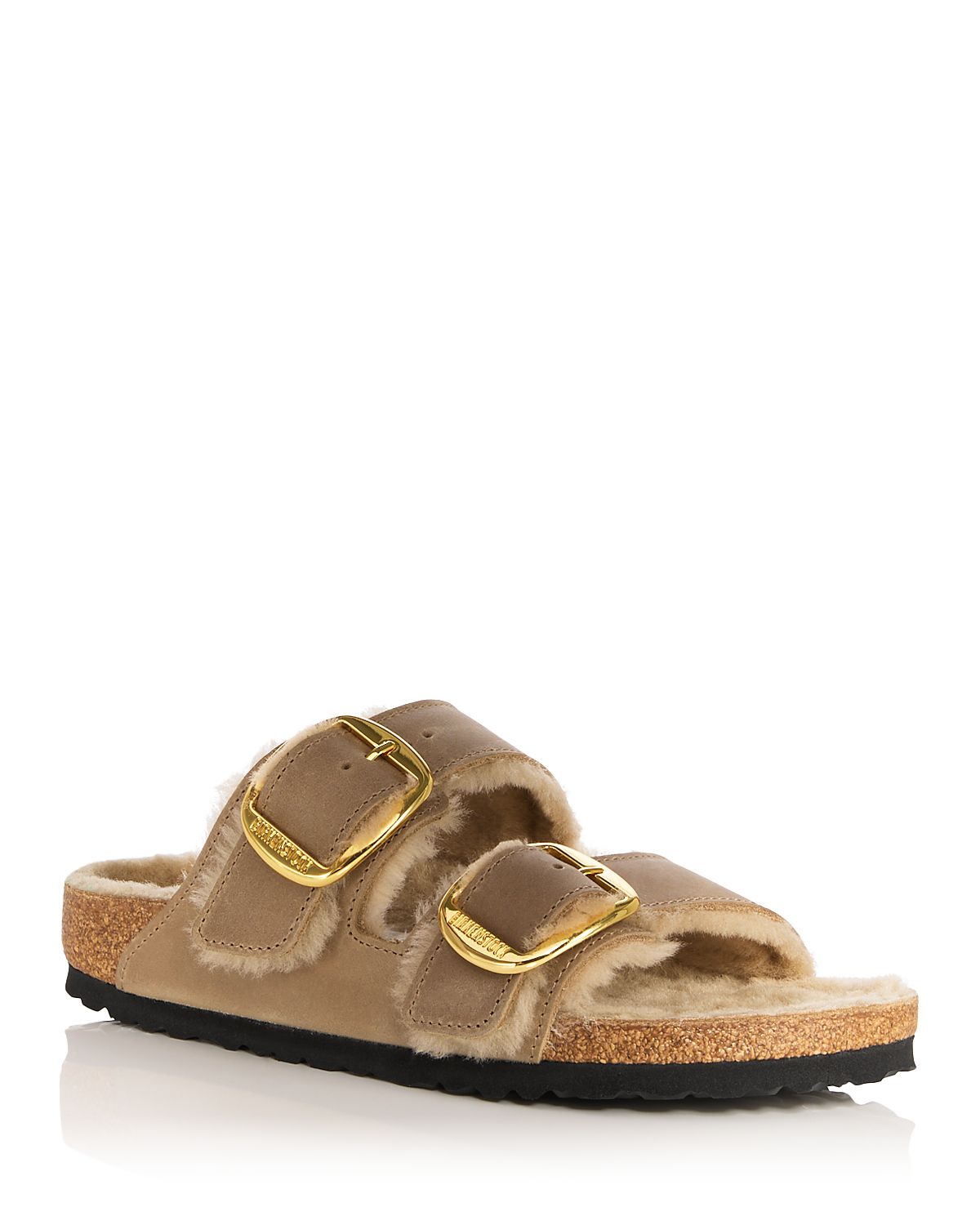 Birkenstock Women's Big Buckle Arizona Shearling Slide Sandals