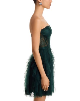 Strapless Mesh Lace Dress - Exclusive