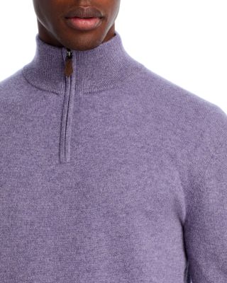 Heather Purple Cashmere Quarter-Zip Sweater - Exclusive