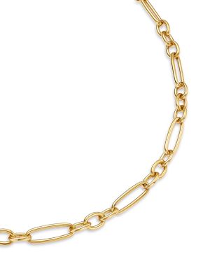 18K Yellow Gold Figaro Link Chain Necklace, 18"