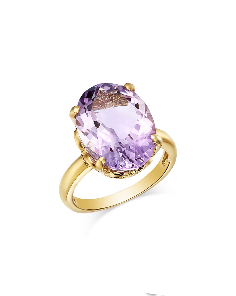Bloomingdale's Fine Collection Pink Amethyst Ring In 14k Yellow Gold