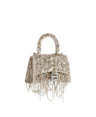 Hourglass Handbag with Chain Embroidery