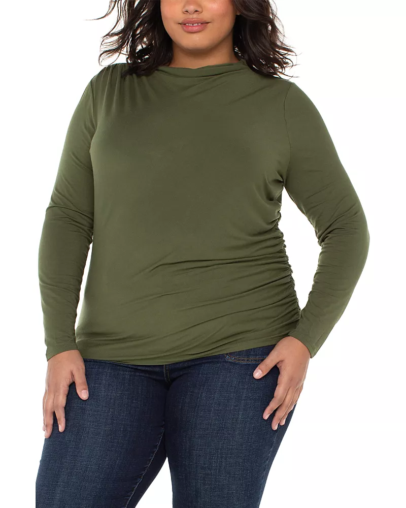 Liverpool Los Angeles Plus Mock Neck Top