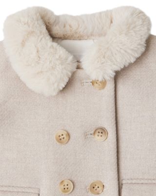 Girls' Manteau Moka Jacket With Faux Fur Collar - Baby, Little Kid