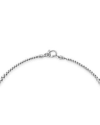 Sterling Silver Caviar Bubbly Petite Graduated Bead Collar Necklace, 18"
