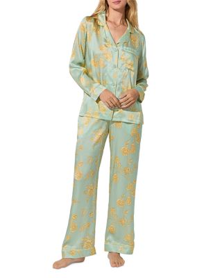Silk Rose Print Pajama Set