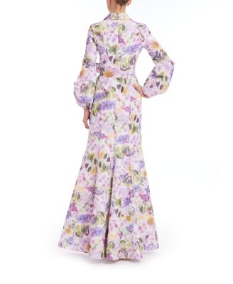  Women's Floral Long Sleeve Shirt Gown