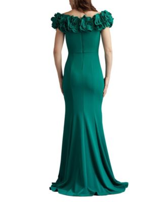 Avenne Rosette-Embellished Gown