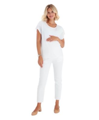 Handy Crossover Short Sleeve Cotton Maternity/Nursing Top