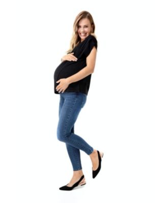 Handy Crossover Short Sleeve Cotton Maternity/Nursing Top