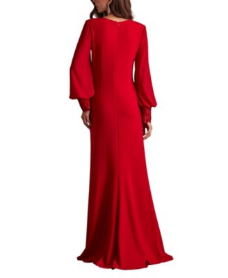  Sahana Bishop Sleeve Plunge Gown
