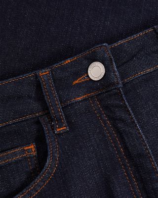 Petites Bonnie High Rise Flared Jeans in Dark Blue