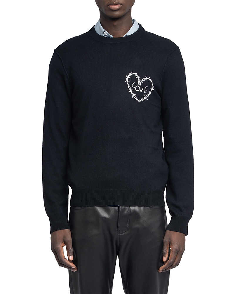 Zadig & Voltaire Kennedy Heart Long Sleeve Shirt In Black