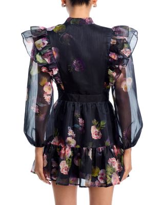 Floral Ruffle Trim Dress - Exclusive