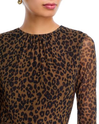 Leopard Long Sleeve Mesh Dress - Exclusive