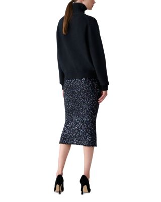 Sequined Knit Pencil Skirt