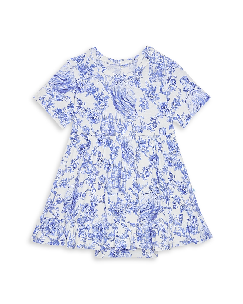 Posh Peanut Girls' Briar Ruffled Bodysuit Dress - Baby In Blue