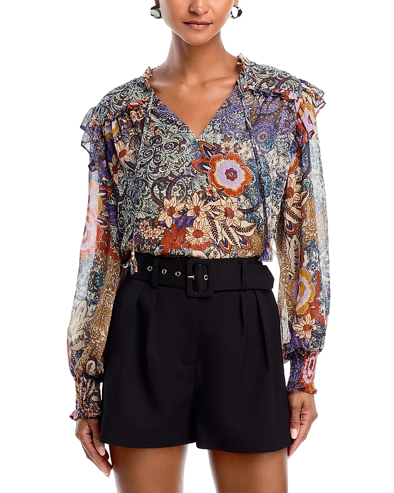 Aqua Ruffled Boho Top - Exclusive In Multi