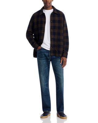 Twill Shirt Jacket in Broken Plaid
