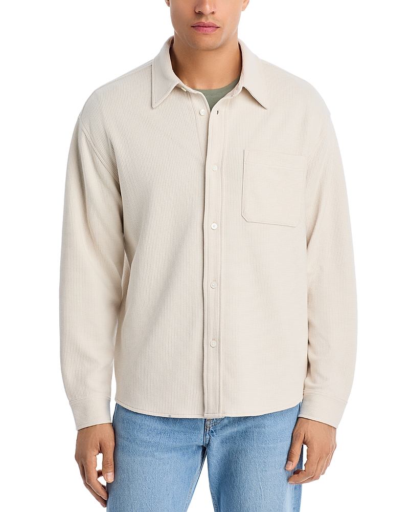 Frame Waffle Textured Shirt In White