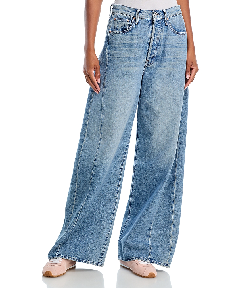 Mother The Pipe Dream Button Sneak High Rise Jeans In Leap At The Chance