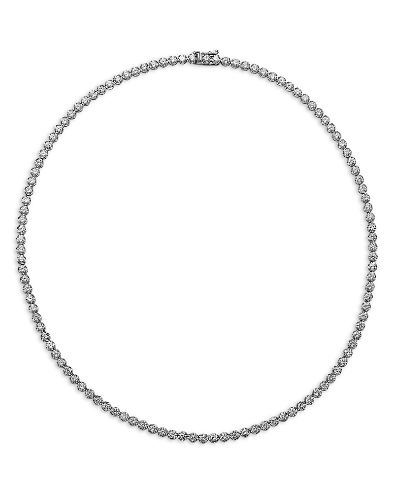 Bloomingdale's Fine Collection Certified Lab Grown Diamond Tennis Necklace In 14k White Gold, 7.0 Tcw In White