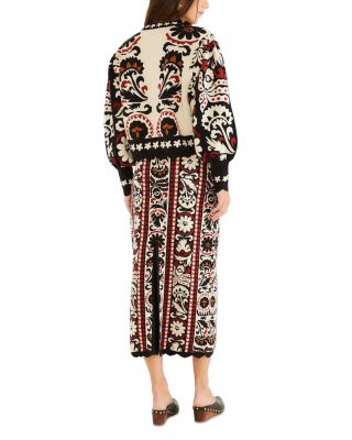 Winter Tapestry Stripes Midi Skirt