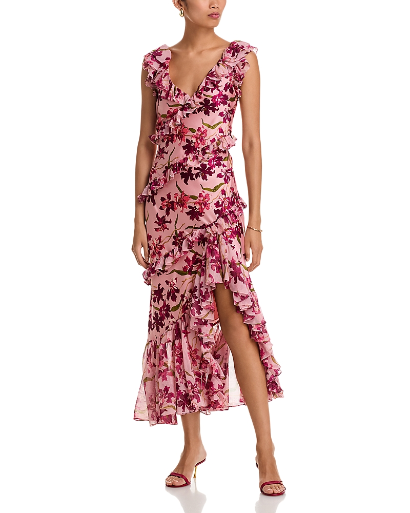 Cinq À Sept Cinq A Sept Trailing Hibiscus Ora Dress In Pink