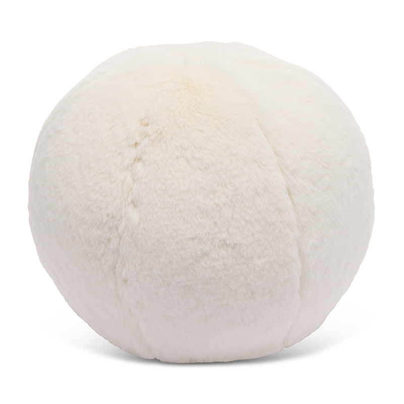 Aqua Big Rabbit Faux Fur Ball Pillow - Exclusive In White