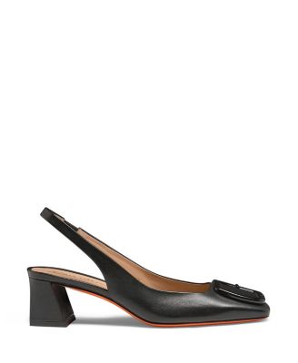  Women's Leather Mid-Heel Slingback