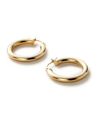  Gold Classic Chunky Hoop Medium Earrings