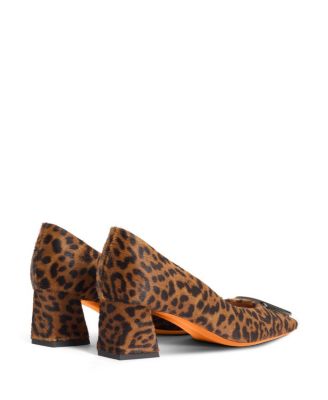  Women&#39;s Animal-Print Cavallino Mid-Heel Pump