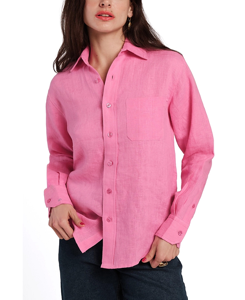 Frances Valentine Perfect Button Down Shirt In Pink