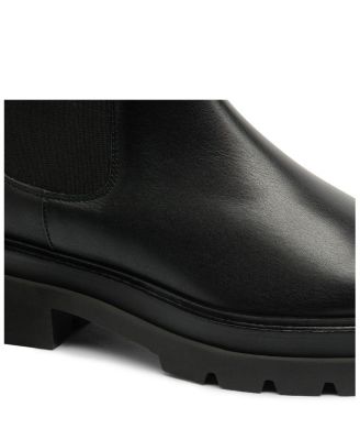 Women's Black Leather Chelsea Boot