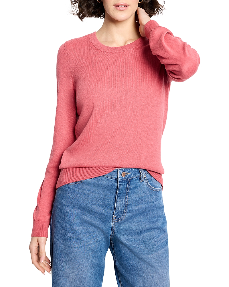 Nic + Zoe Nic+zoe Crewneck Long Sleeve Sweater In Red