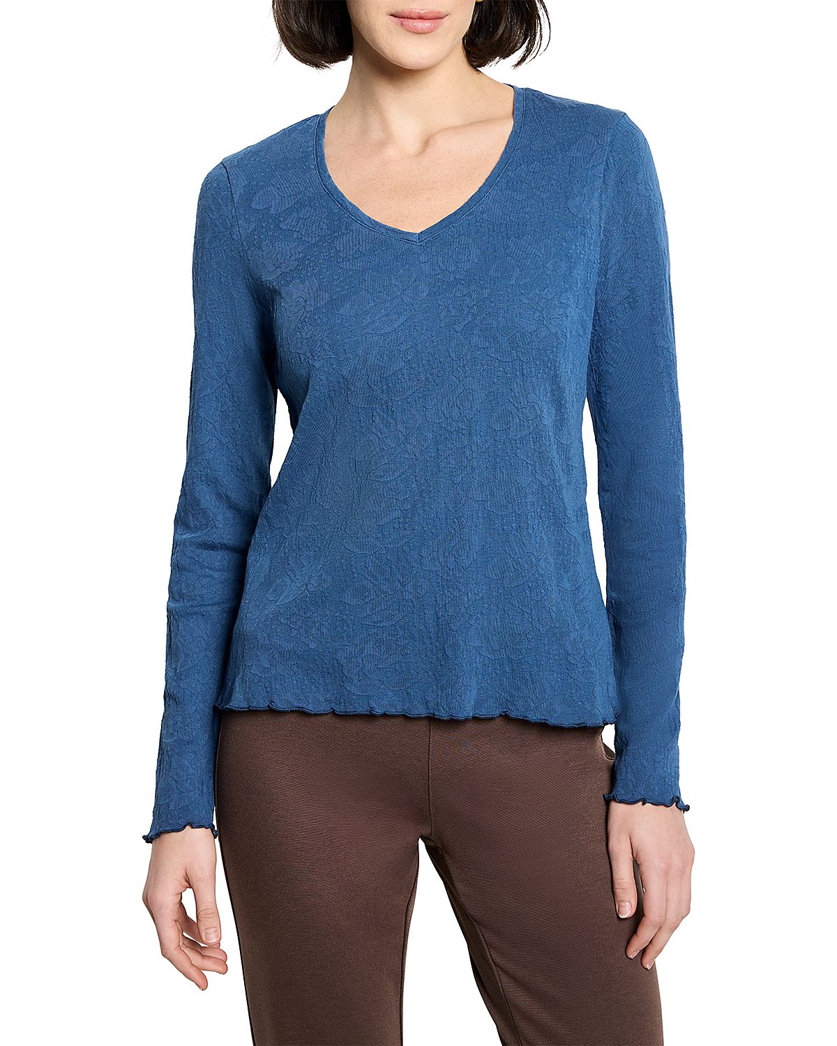 Nzt By Nic+Zoe Lace Knit V Neck Tee