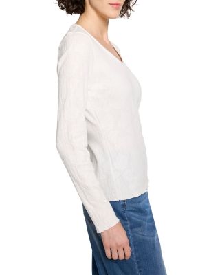 Lace Knit V Neck Tee