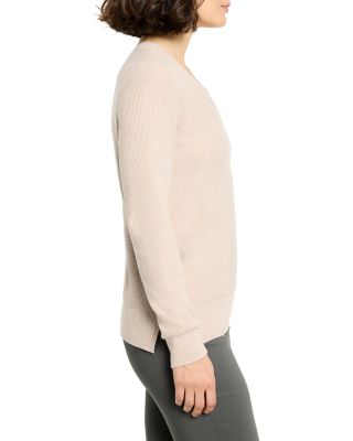 Waffle Stitch V Neck Sweater