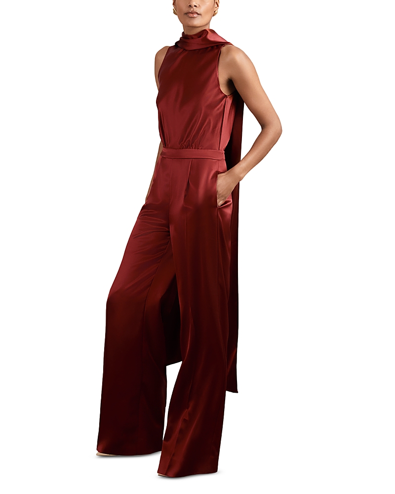 Reiss Farah Occasion Capeback Jumpsuit In Red