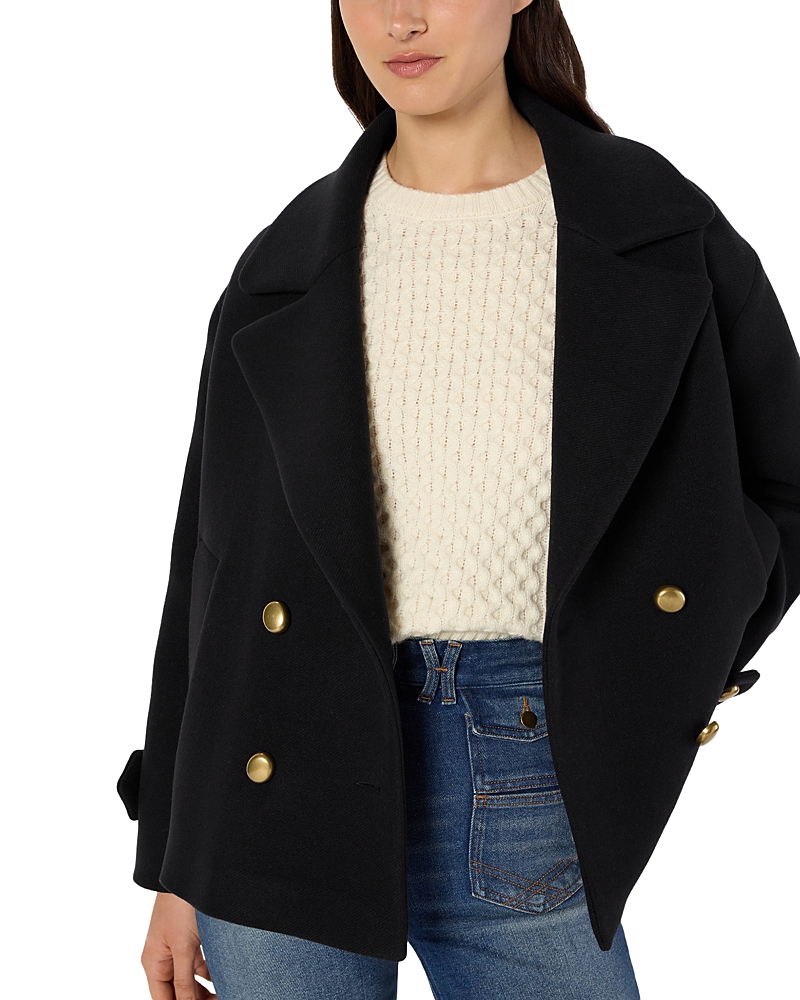 Gerard Darel Mouna Wool Blend Coat In Black