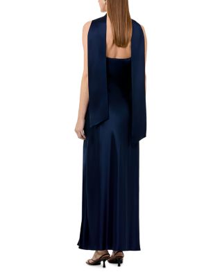 Geneva Sleeveless Cowl Neck Side Slit Gown