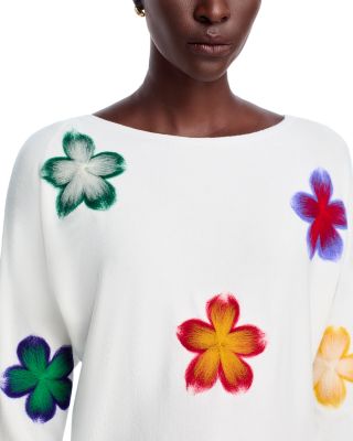 Floral Embroidered Dolman Sleeve Sweater